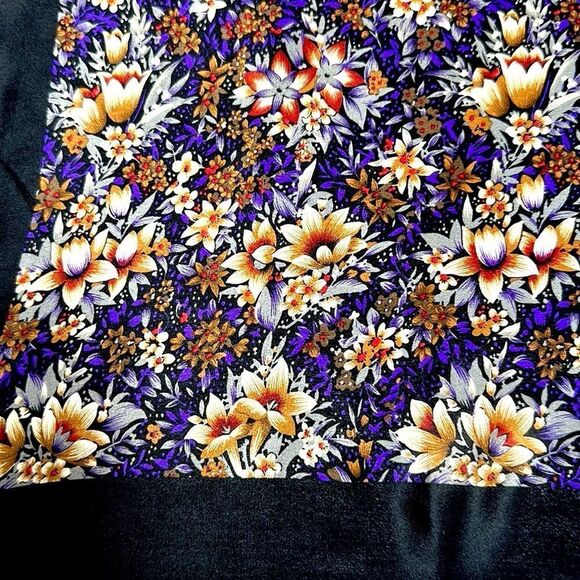 Elaine Gold for Collection XIIX Silk Square Scarf Floral Purple Tan Ivory Japan - Picture 6 of 13